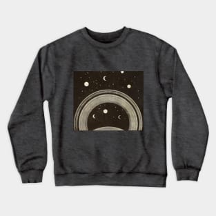 Vintage | View  of Saturn's Rings, Stars, and Moon Crewneck Sweatshirt